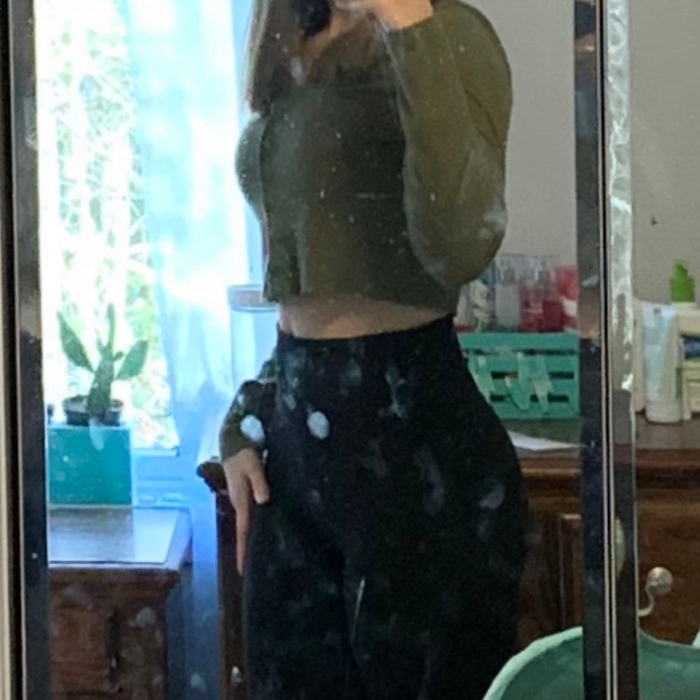 army green button up